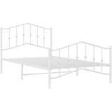 Metalni okvir kreveta s uzglavljem i podnožjem bijeli 100x200cm | Shoptok.si