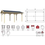 Male kuće Drvena vrtna kuća MENORCA 320 × 570 cm – bez završnog krovnog pokrova | shoptok.hr