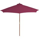  Vrtni suncobran s drvenom šipkom 300 cm bordo | Eponuda.ba