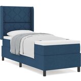 vidaXL Postelja s vzmetnico Modra 90x190 cm Tkanina, (22050251) | Shoptok.si