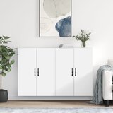 The Living Store Stenska omarica 2 kosa bel inženirski les - Stenska Omarica, (21660788) | Shoptok.si