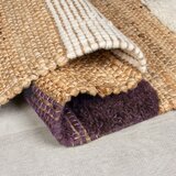 Flair Rugs vijolična/v naravni barvi ročno tkana preproga iz mešanice jute 160x230 cm medina blocks – | Shoptok.si