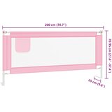  Sigurnosna ograda za dječji krevet ružičasta 200x25 cm tkanina | shoptok.hr