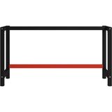  Za radni stol metalni 150 x 57 x 79 cm crno-crveni | shoptok.hr