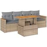  5-dijelni set vrtnih sofa s jastucima poliratan i bagrem bež | shoptok.hr