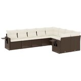  9-dijelni set vrtnih sofa s jastucima poliratan smeđi | shoptok.hr