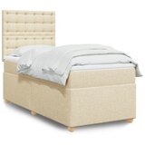 vidaXL Krevet s oprugama i madracem krem 100 x 200 cm od tkanine | shoptok.hr