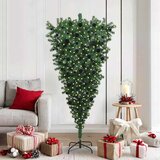  Umjetna božićna jelka naopako s setom kuglica Zelena 180 cm PVC | shoptok.hr