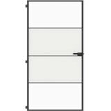 Sobna vrata tanka crna 102,5x201,5 cm kaljeno staklo i aluminij | Eponuda.ba