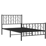  Metalni okvir kreveta uzglavlje i podnožje crni 100x200 cm | Eponuda.com