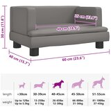 Krevet za pse sivo 60x40x30 cm od umjetne kože | Eponuda.com