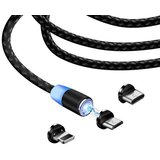 COLORWAY Kabel 3u1 (Lightning+MicroUSB+Type-C) Magnetni 2.4A 1 m crni | shoptok.hr