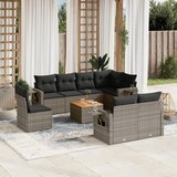 vidaXL 9-dijelni set vrtnih sofa od poliratana s jastucima sivi | shoptok.hr