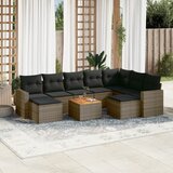 vidaXL 10-dijelni set vrtnih sofa od poliratana s jastucima sivi Cijene