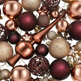  Set božićnih kuglica 111 kom. Boja šampanjca i smeđa 6 cm - Boja šampanjca i smeđa | shoptok.hr