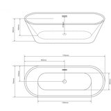Sanotechnik Samostoječa kopalna kad York (Do x Š: 170 x 75 cm, Sanitarni akril, Bela) | Shoptok.si