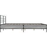  Posteljni okvir siva sonoma 200x200 cm inž. les in kovina | Shoptok.si
