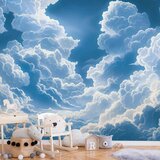  Foto tapeta - Blue Sky Breaking Through White Fluffy Clouds 200x140 | shoptok.hr