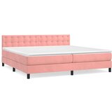  Box spring postelja z vzmetnico roza 200x200 cm žamet, (20791811) | Shoptok.si