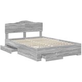  Okvir za krevet s uzglavljem Siva Sonoma 140 x 190 cm | shoptok.hr