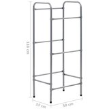vidaXL Police za pohranu 3 sanduka srebrne 50 x 33 x 116 cm čelične | shoptok.hr