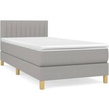 Maison Chic Box spring postelja - Vzmetna postelja z vzmetnico svetlo siva 80x200 cm blago SL19123, (21893475) Cene