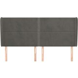  Uzglavlje s ušima tamnosivo 183x23x118/128 cm baršunasto | shoptok.hr