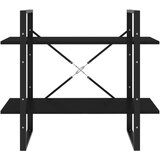 vidaXL Knjižna omara 2-nadstropna črna 80x30x70 cm iverna plošča | Shoptok.si