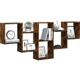 vidaXL Zidna polica dimljeni hrast 159x18x66 cm konstruirano drvo | shoptok.hr
