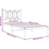 vidaXL Kovinski posteljni okvir z vzglavjem črn 75x190 cm | Shoptok.si