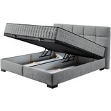 MID.YOU POSTELJA Z VZMETNICO 160 cm x 200 cm , tekstil, leseni material antracit | Shoptok.si