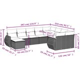  10-dijelni set vrtnih sofa s jastucima bež od poliratana | shoptok.hr