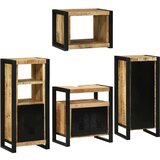 vidaXL Set namještaja za kupaonicu Zidne 4 pcs Smeđa Čvrsto drvo manga | shoptok.hr