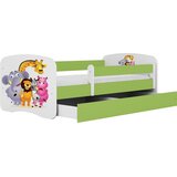 MID.YOU Dječji krevet Dreamy ZOO 160x80 sa madracem s ladicom Zelena | shoptok.hr