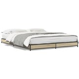 Furnova Posteljni okvir sonoma hrast 120x190 cm inž. les in kovina, (21939810) | Shoptok.si