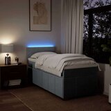 vidaXL Box spring postelja z vzmetnico svetlo siva 80x200 cm blago | Shoptok.si