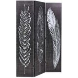 vidaXL Zložljiv paravan 120x170 cm perje črn in bel | Shoptok.si
