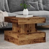 vidaXL Stolić za kavu s LED svjetlima boja staro drvo 50 x 50 x 40 cm Cijene