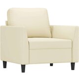  Fotelj s stolčkom za noge krem 60 cm umetno usnje | Shoptok.si