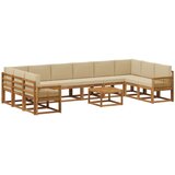 vidaXL Zunanja garnitura za sedenje z blazino 11 pcs Naravna in bež, (5000282305) | Shoptok.si
