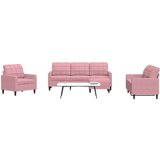 vidaXL 4-dijelni set sofa s jastucima ružičasti baršunasti | shoptok.hr