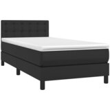  s oprugama i madracem crni 90 x 200 cm od umjetne kože | shoptok.hr