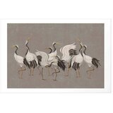  Plakat - Crane Dance - light bird silhouettes on a warm-gray textured background 42x29.7 Bez okvira s margom | shoptok.hr