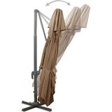  Konzolni vrtni suncobran s duplim vrhom 400 x 300 cm smeđesivi | shoptok.hr