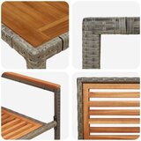 Vrtni set za objed 9 pcs Siva i smeđa poliratan | shoptok.hr
