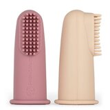Petite & Mars silikonska četkica za desni na prst 2 kom 0 m+, Rose&Sand | shoptok.hr