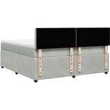  Krevet s oprugama i madracem svjetlosivi 200x200 cm baršunasti | shoptok.hr