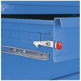 eurokraft pro montažni voziček, 1 omara, 1 predalnik, dvobarvno, korpus svetlo moder, sprednja stran bele aluminijaste barve, delovna plošča mdf | Shoptok.si