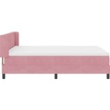  Postelja s pomično vzmetnico in vzmetnico Roza 140x200 cm Žamet, (22051159) | Shoptok.si