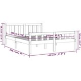  Posteljni okvir siv iz trdnega lesa 140x190 cm, (20645632) | Shoptok.si